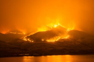 Wild fire on the mountains