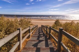 Stairs going down to the beach