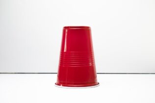 Closeup shot of a red plastic cup