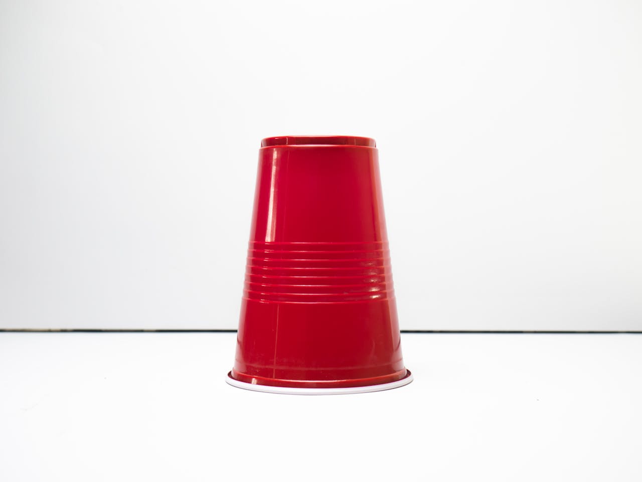 Closeup shot of a red plastic cup